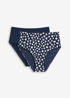 bonprix Slip Per Bikini Con Effetto Modellante Medio (Pacco Da 2) - Blu