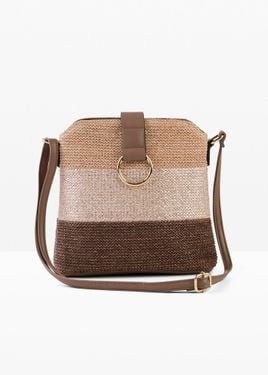 bonprix Borsa A Tracolla Effetto Paglia - Marrone