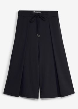 bonprix Pantaloni Culotte Sportivi Con Pieghe, Asciugatura Rapida - Blu