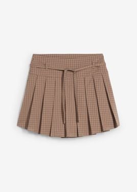 bonprix Gonna Pantalone Corta Con Pieghe Baciate - Marrone