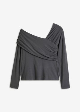 bonprix Maglia Con Scollo Asimmetrico - Nero