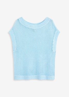 bonprix Maglione Traforato - Blu