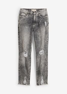 bonprix Mom Jeans Con Effetto Sdrucito - Grigio