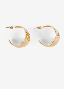 bonprix Orecchini A Lobo Effetto Martellato - Bianco