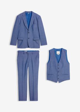 bonprix Completo A Giacca Con Gilet, Regular Fit (3 Pezzi) - Blu