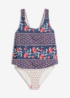 bonprix Costume Intero Effetto Tankini - Blu