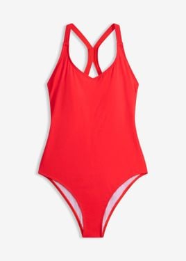 bonprix Costume Sportivo Ad Asciugatura Rapida Con Spalline Olimpioniche - Rosso
