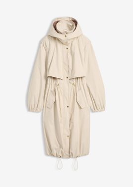 bonprix Trench Lungo Con Cappuccio Staccabile - Bianco
