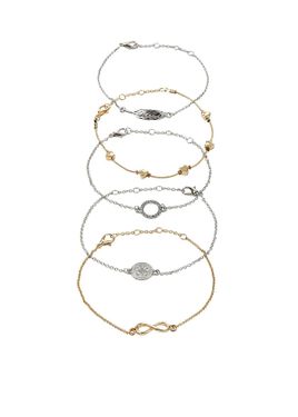 bonprix Braccialetti (Set 5 Pezzi) - Bianco