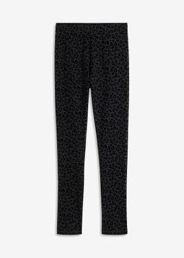 bonprix Leggings Con Motivo Vellutato - Nero