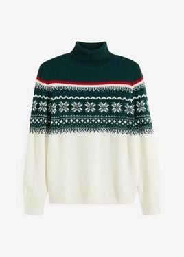 bonprix Maglione Norvegese A Collo Alto - Verde