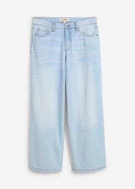 bonprix Baggy Jeans Cropped Ultra Morbidi, Vita Media - Blu