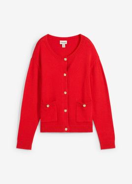 bonprix Cardigan Con Tasche - Rosso