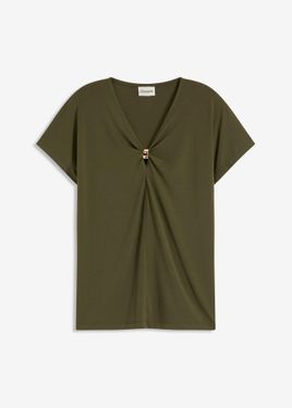 bonprix Maglia Con Anello Decorativo - Verde