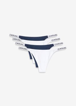 bonprix Perizoma Con Cotone Biologico (Pacco Da 4) - Blu