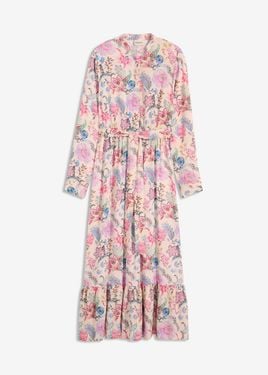 bonprix Abito Lungo Con Stampa Floreale - Bianco