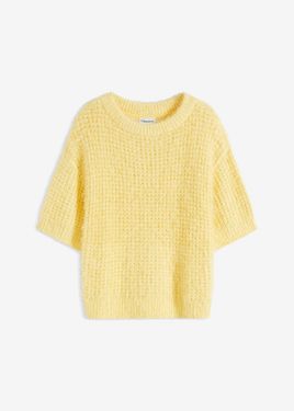 bonprix Maglione A Maglia Grossa Con Filato Piumato - Giallo