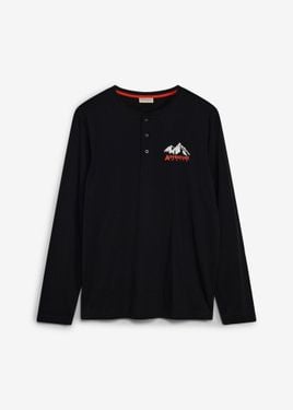 bonprix Maglia Serafino - Nero