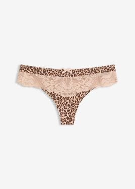 bonprix Culotte Brasiliana Con Motivo Leopardato - Neutro