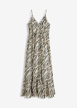 bonprix Abito Lungo Animalier - Bianco