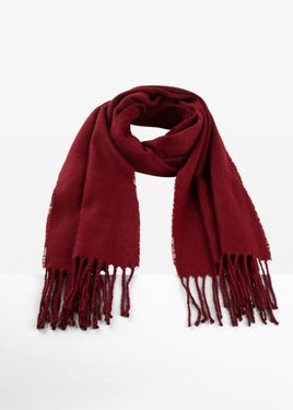 bonprix Sciarpa Morbida Con Frange - Rosso