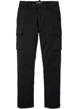 bonprix Pantaloni Cargo Regular Fit Con Puro Cotone, Straight - Blu