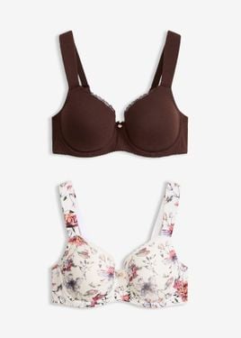 bonprix Reggiseno Con Coppe Preformate, Ferretto E Cotone Biologico (Pacco Da 2) - Marrone