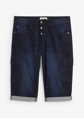 bonprix Bermuda Di Jeans Cargo Elasticizzati, Regular Fit - Blu