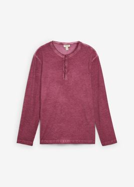 bonprix Maglia Serafino A Maniche Lunghe - Rosa