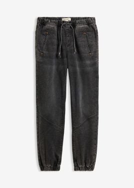 bonprix Jogger Di Jeans Elasticizzati, Vita Media - Nero
