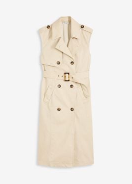 bonprix Abito Stile Trench Con Cintura - Neutro