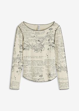 bonprix Maglia A Maniche Lunghe - Bianco