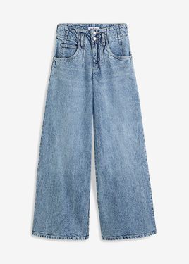bonprix Jeans Wide Leg, A Vita Alta - Blu