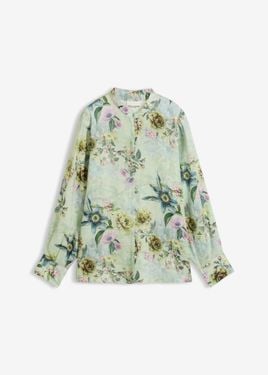 bonprix Blusa Con Volant - Verde