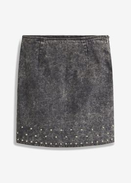 bonprix Gonna Di Jeans Con Borchiette - Grigio
