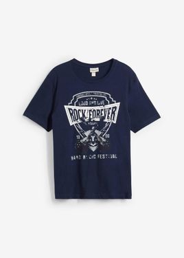 bonprix T-Shirt Con Stampa - Blu