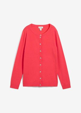 bonprix Cardigan Con Scollo Rotondo - Rosso