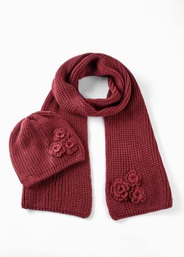 bonprix Sciarpa E Berretto (Set 2 Pezzi) - Rosso