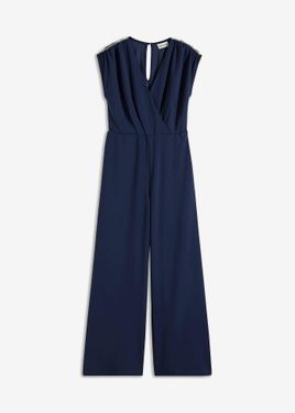 bonprix Tuta Elegante Con Nastrino Di Strass - Blu