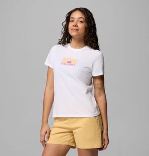 Columbia S Ruby Springs Graphic Fitted Short Sleeve - White