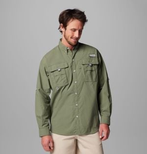 Columbia Men's Pfg Bahamatm Ii Long Sleeve Shirt - Tall, Cypress, X - Green
