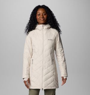 Columbia S Heavenly Long Hooded Puffer Jacket - Natural