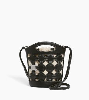 Le Tanneur Kleine Bucket Bag Le Potier Aus Baumwoll-Canvas Und Glattleder - Schwarz