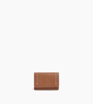 Le Tanneur Louison Card Holder With Flap - Natural