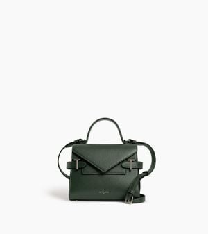 Le Tanneur Kleine Handtasche Emilie Aus Genarbtem Leder Mit Doppelklappe - Grün