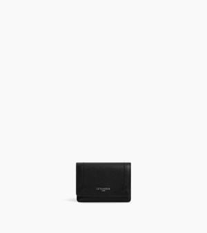 Le Tanneur Louison Card Holder With Flap - Black