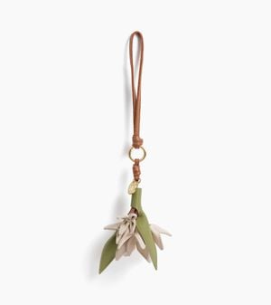 Le Tanneur Grained Leather Flower Charms - Metallic