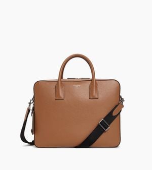 Le Tanneur Emile 14" Grained Leather Document Holder - Brown