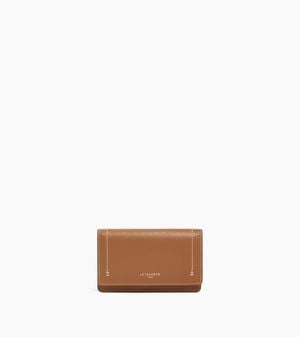 Le Tanneur Louison Card Holder With Flap - Brown