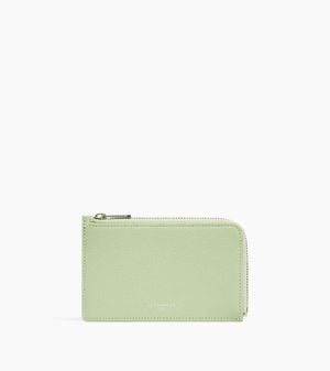 Le Tanneur Kartenetui Emilie Aus Genarbtem Leder Mit Reißverschluss - Grün